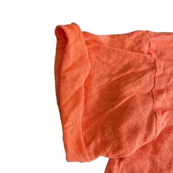 J. Crew Linen Roll Cuff Crewneck T-Shirt in Orange Size small - Picture 4 of 8